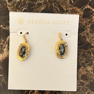 Kendra Scott Gold Earrings with Black Accents